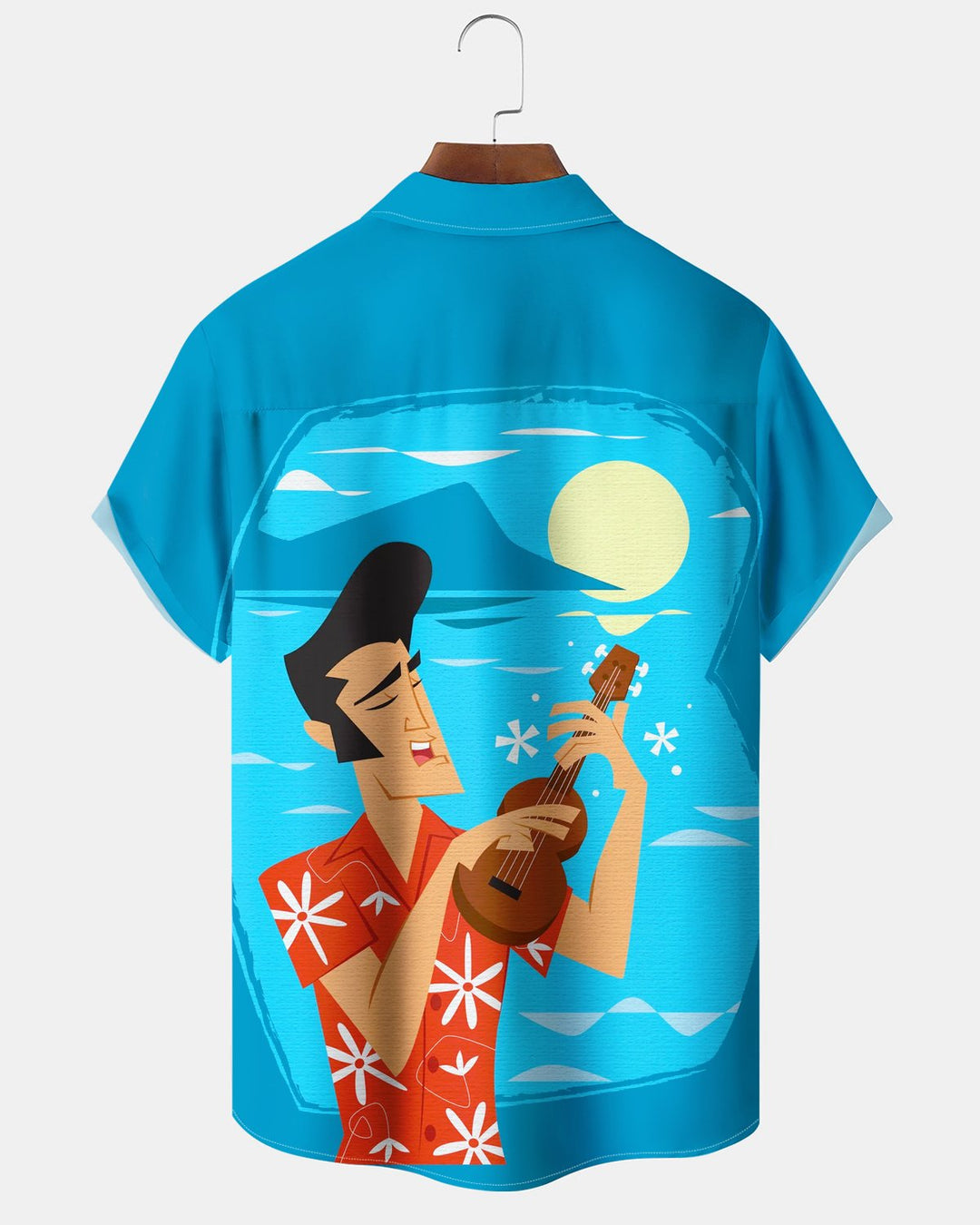 Alohadaddy® Retro Atomic Hawaiian Portrait Musical Instrument Product Print Men&