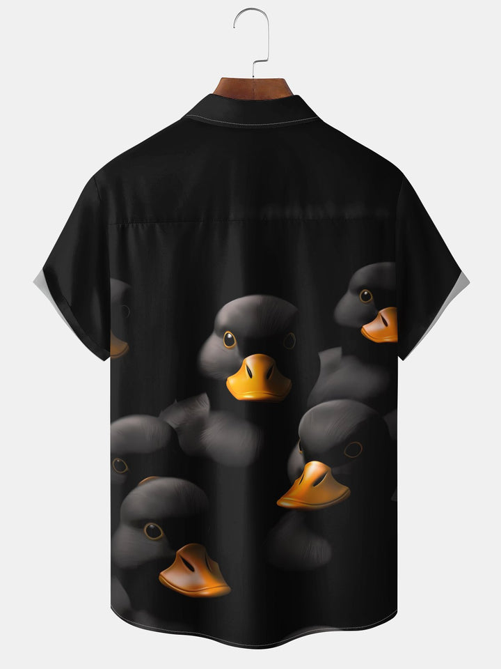 Alohadaddy® Casual Duck Art Print Pockets Large Size Stretch Men&