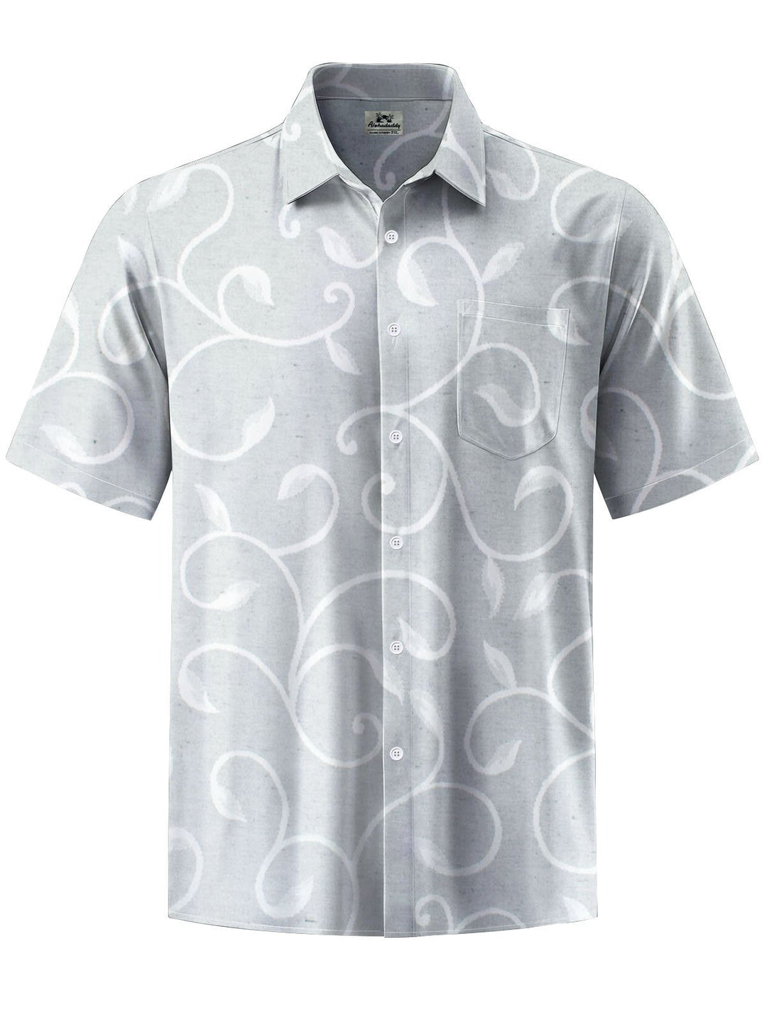 Alohadaddy® Casual Leaves Print Chest Pocket Men&