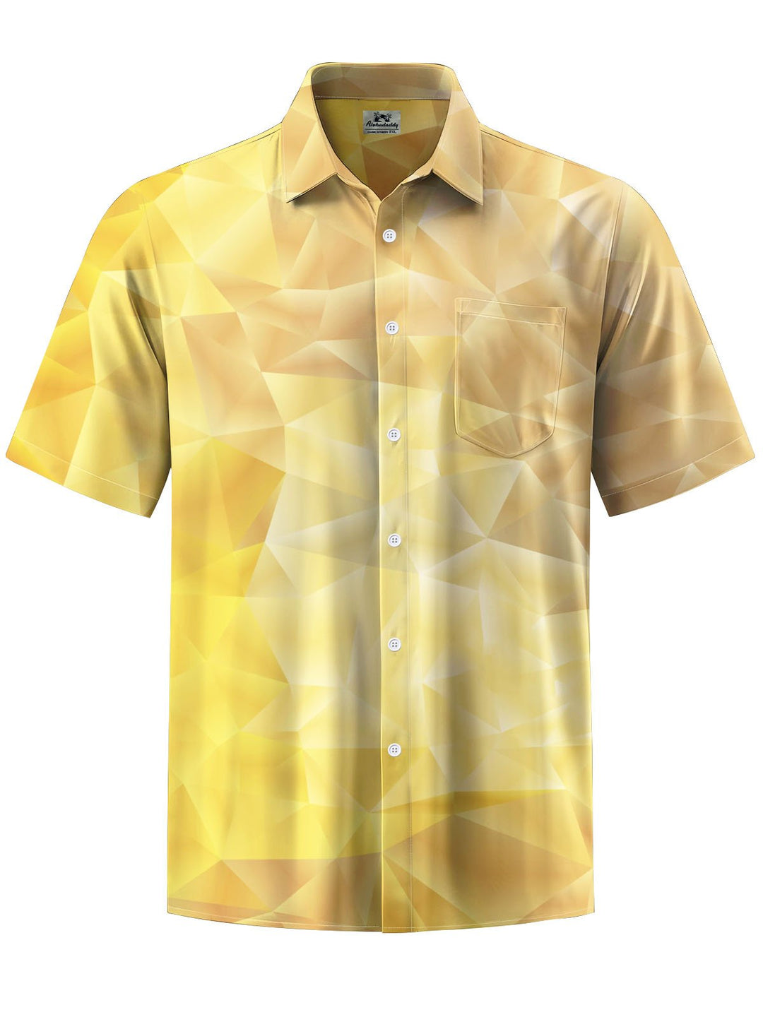 Alohadaddy® Casual Triangle Geometric Print Chest Pocket Men&