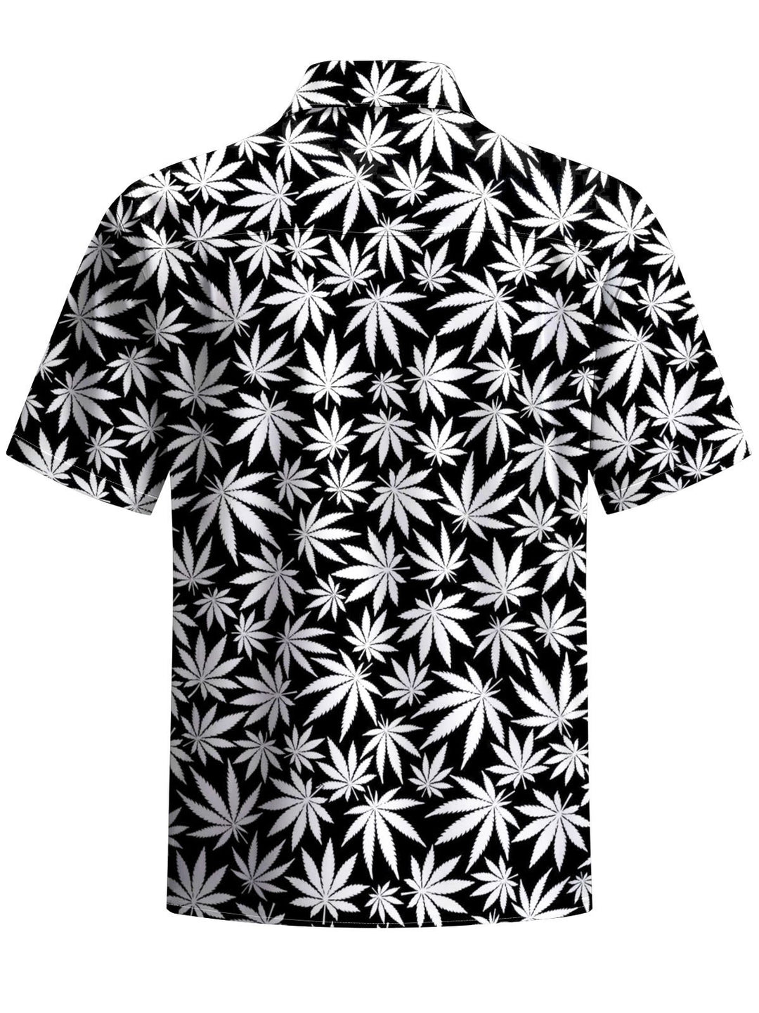 Alohadaddy® Hawaiian Marijuana Leaf Art Print Chest Pocket Mens Short Sleeve Shirts Big &amp; Tall