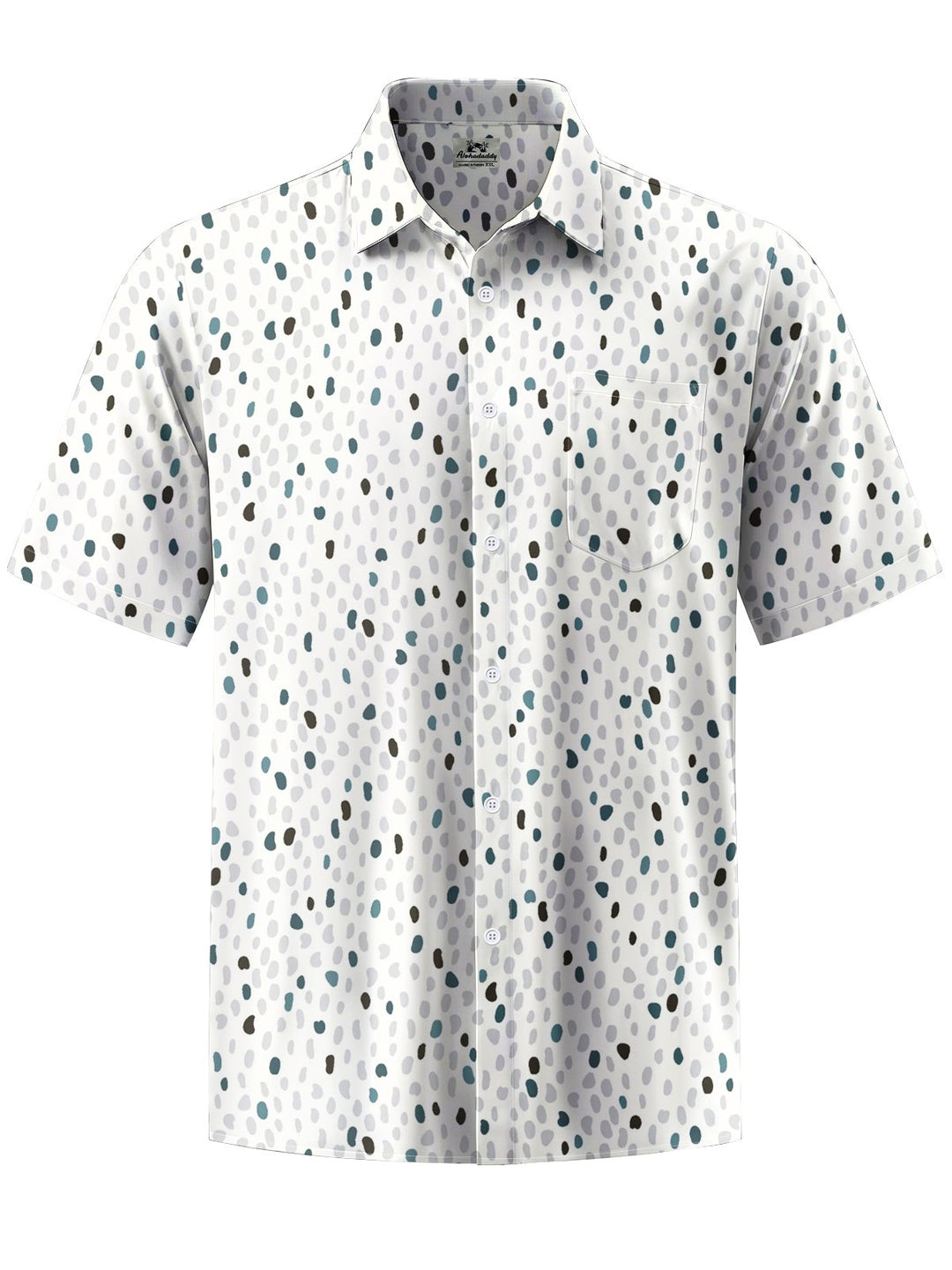 Alohadaddy® Retro Geometric Art Print Chest Pocket Men&