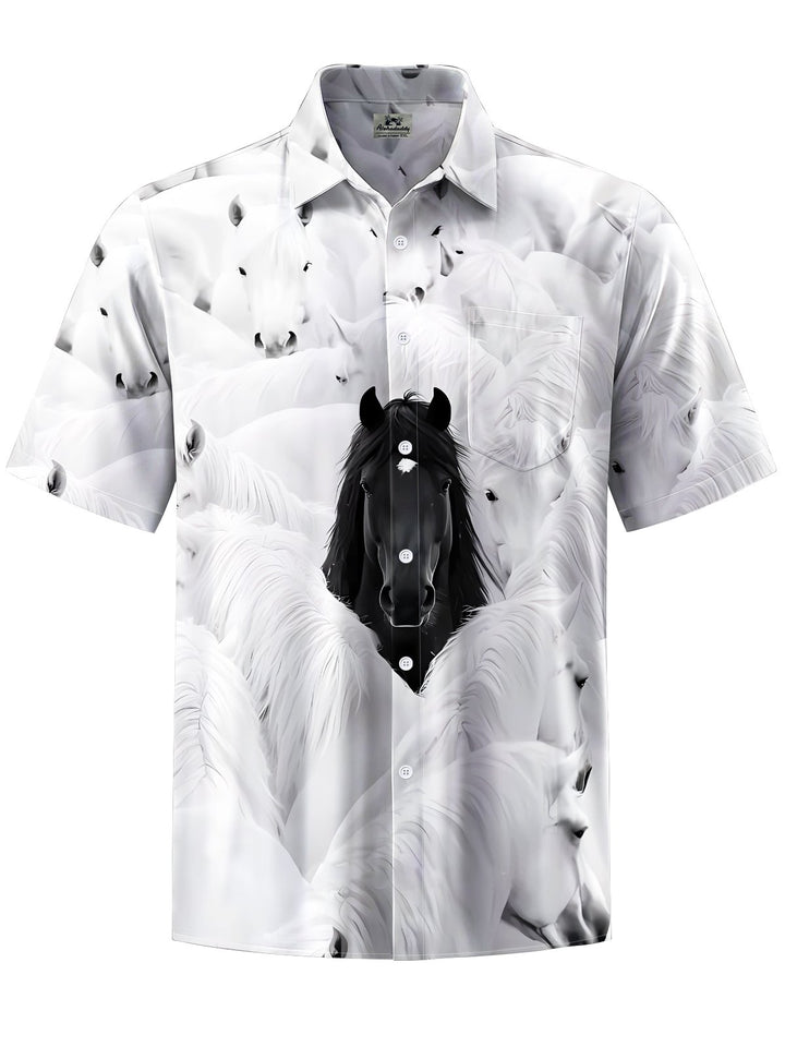 Alohadaddy® Casual Horse Art Print Moisture Wicking Men&