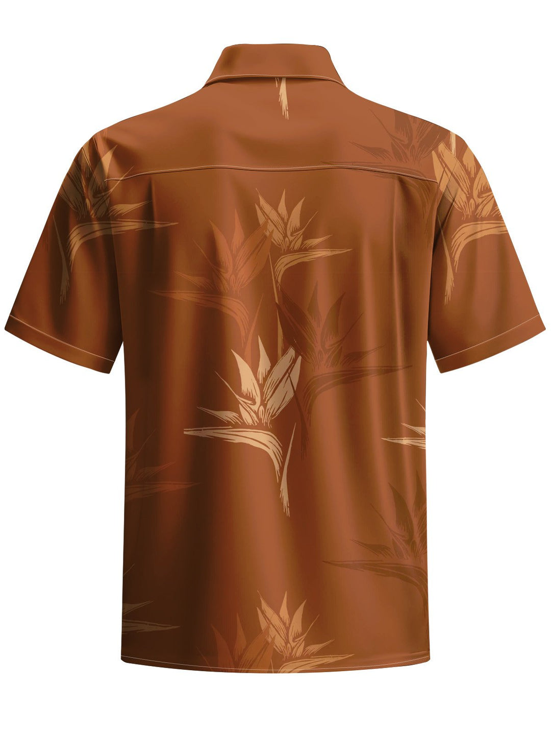Alohadaddy® Vintage Crane Orchid Art Print Chest Pocket Moisture Wicking Mens Short Sleeve Shirt Big &amp; Tall