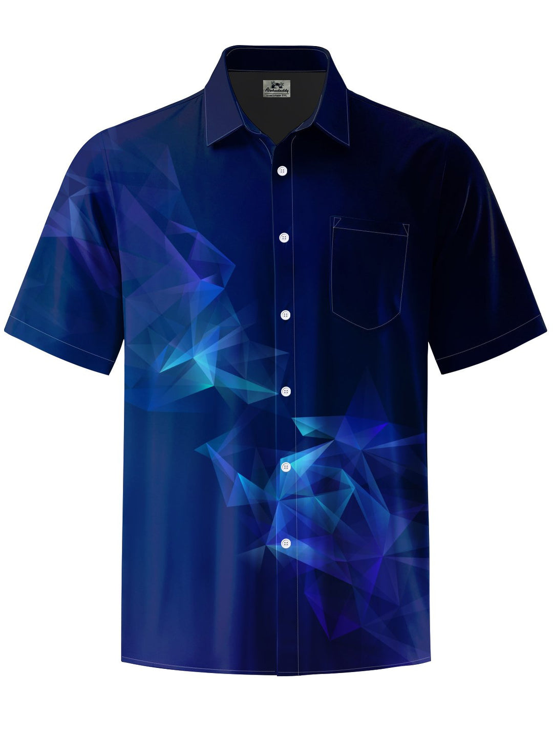 Alohadaddy® Casual Geometric Art Print Chest Pocket Men&