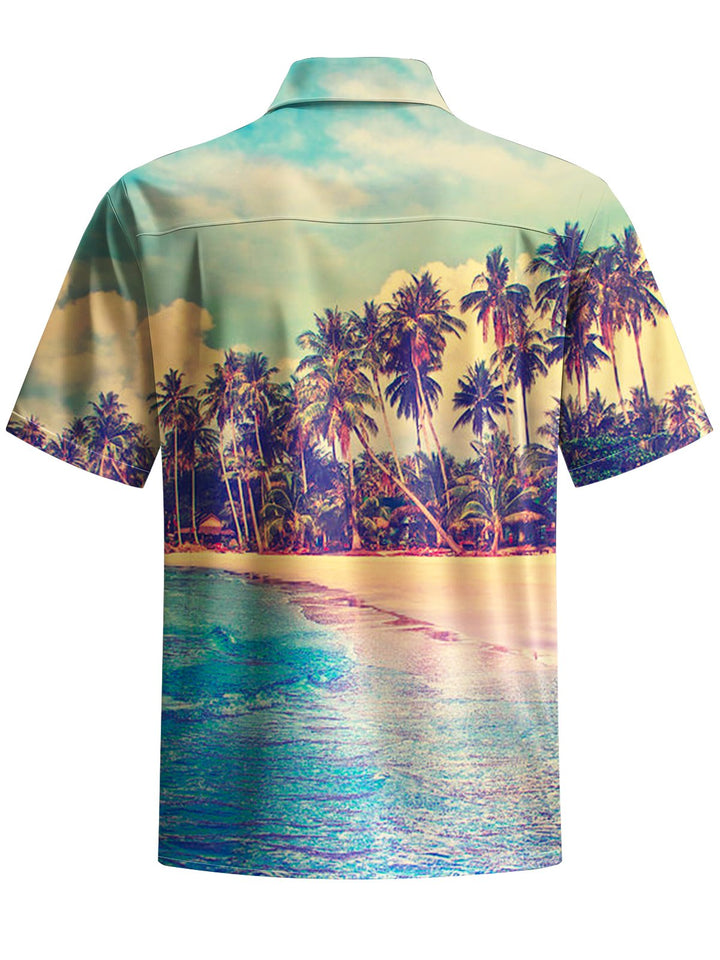 Alohadaddy® Hawaiian Beach Vacation Art Print Chest Pocket Men&