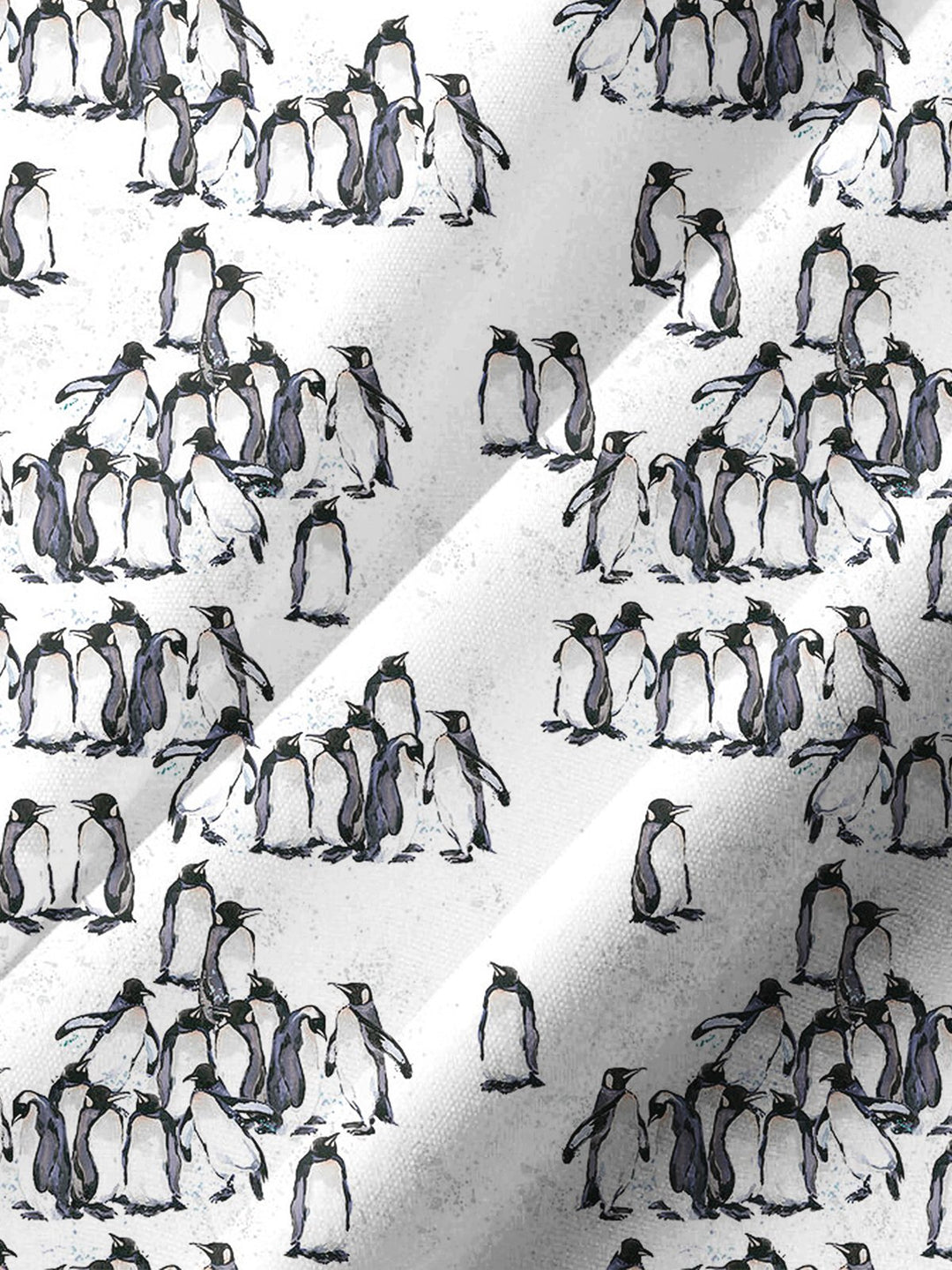 Alohadaddy® Casual Penguin Art Print Chest Pocket Stretch Men&