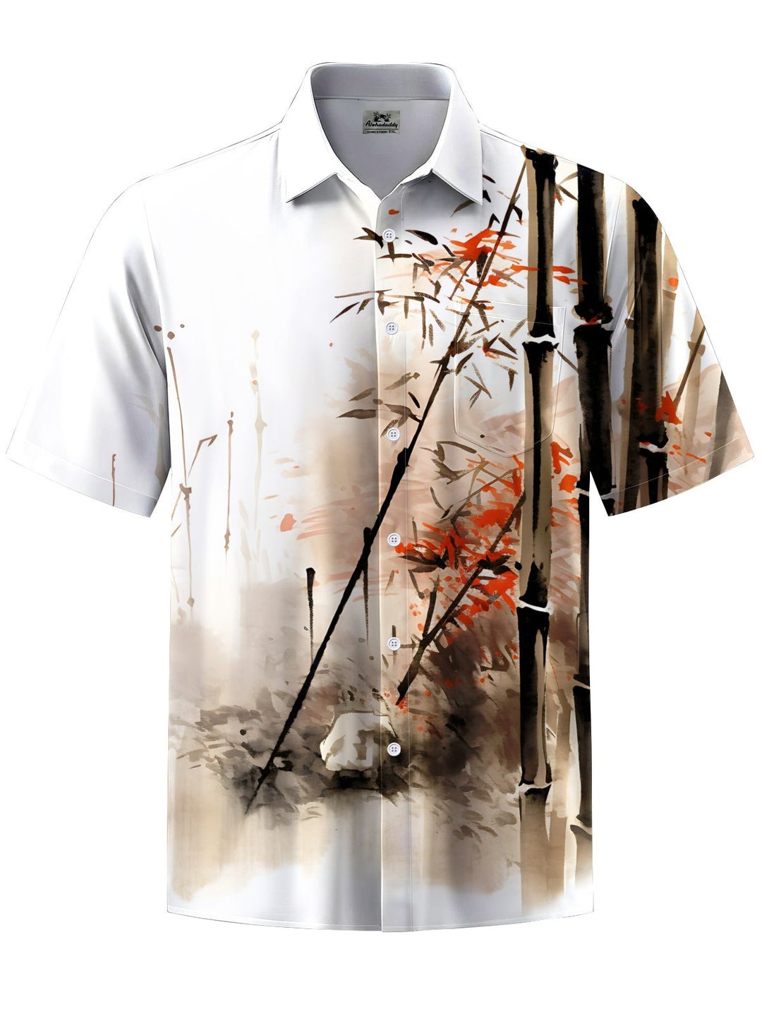 Alohadaddy® Casual Bamboo Ink Painting Print Art Pocket Men&