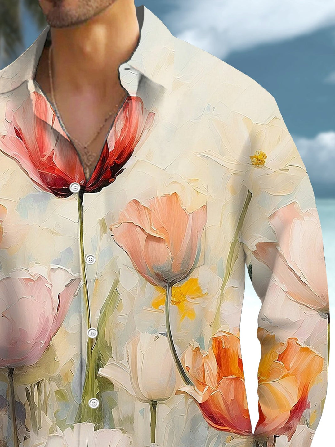 Alohadaddy® Casual Floral Print Pocket Stretch Men&
