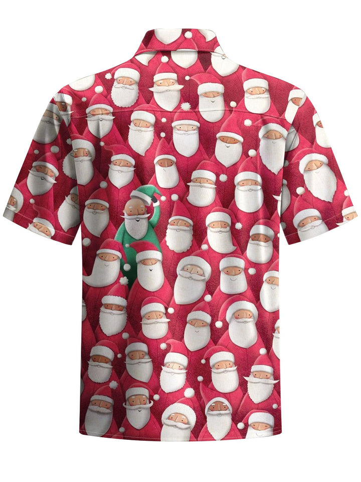 Alohadaddy® Christmas Santa Claus Arrangement Print Art Pocket Stretch Men&