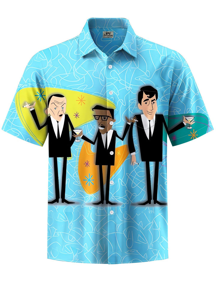 Alohadaddy® Vintage 1950s Mid-Atomic Age Geometric Cocktail Print Men&
