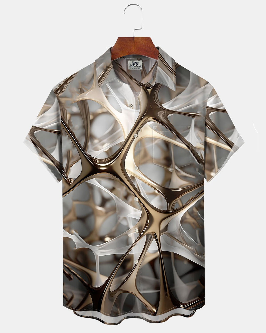Alohadaddy® Casual Abstract Geometric Print Art Button Pocket Cardigan Men&