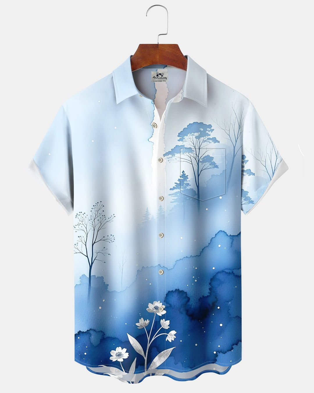 Alohadaddy® Casual Gradient Print Art Button Pocket Cardigan Men&