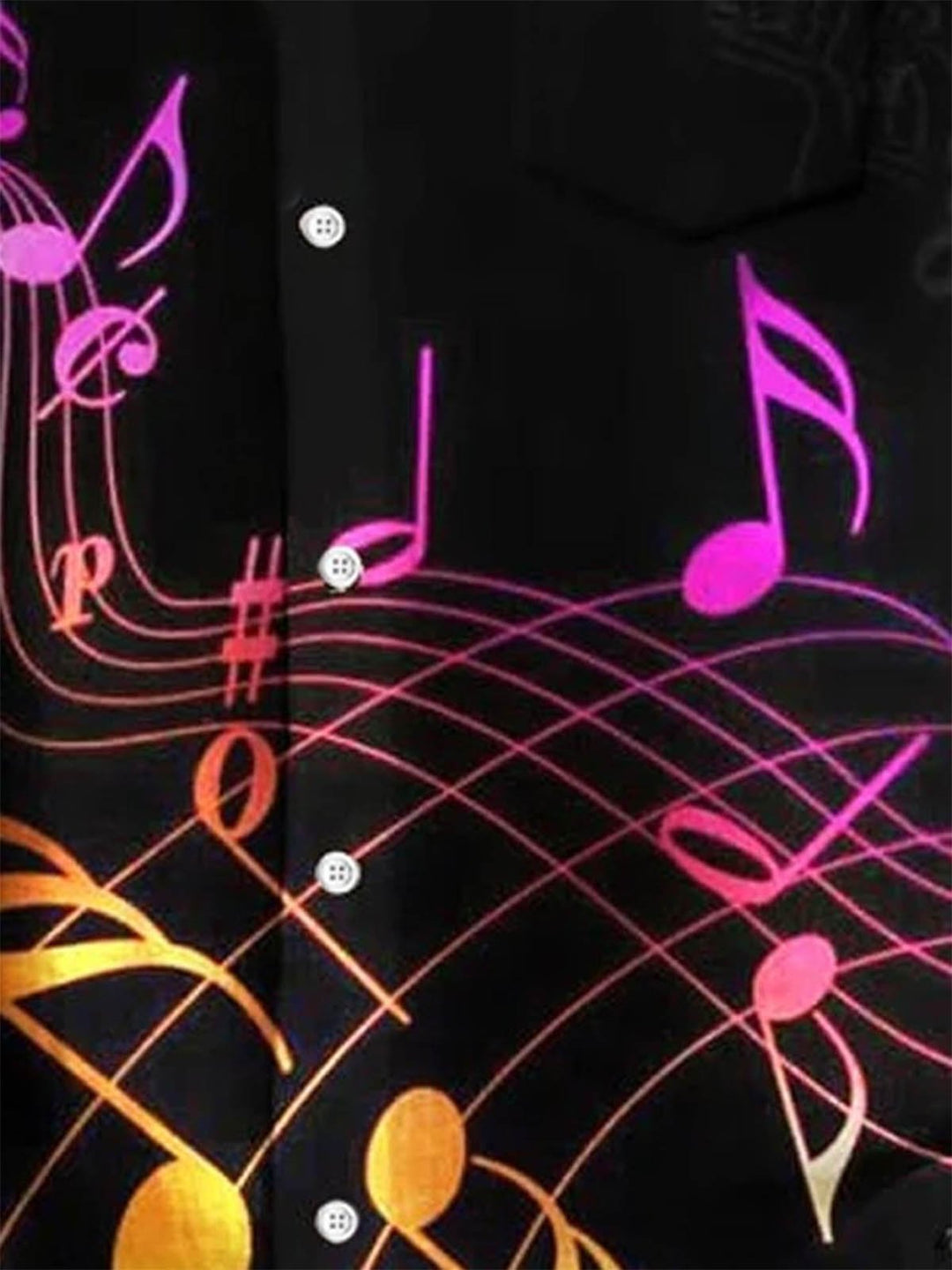 Alohadaddy® Retro Music Notes Printed Elastic Large Size Chest Pocket Men&