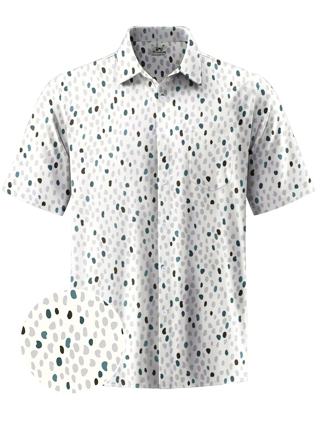 Alohadaddy® Retro Geometric Art Print Chest Pocket Men&