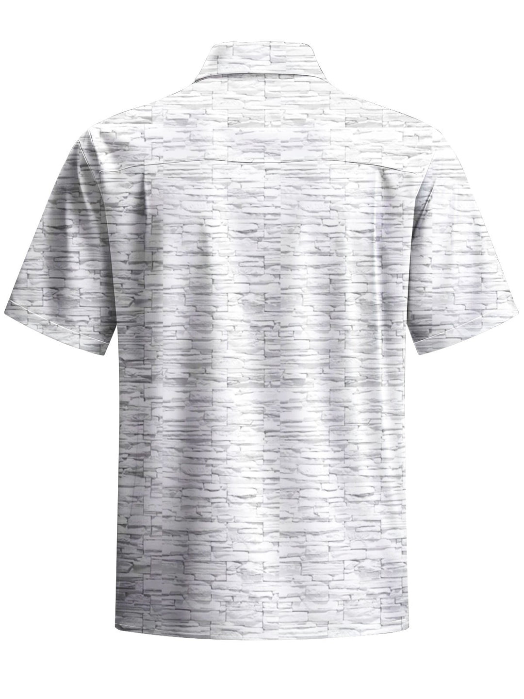 Alohadaddy® Casual Brick Art Print Chest Pocket Mens Short Sleeve Shirt Big &amp; Tall