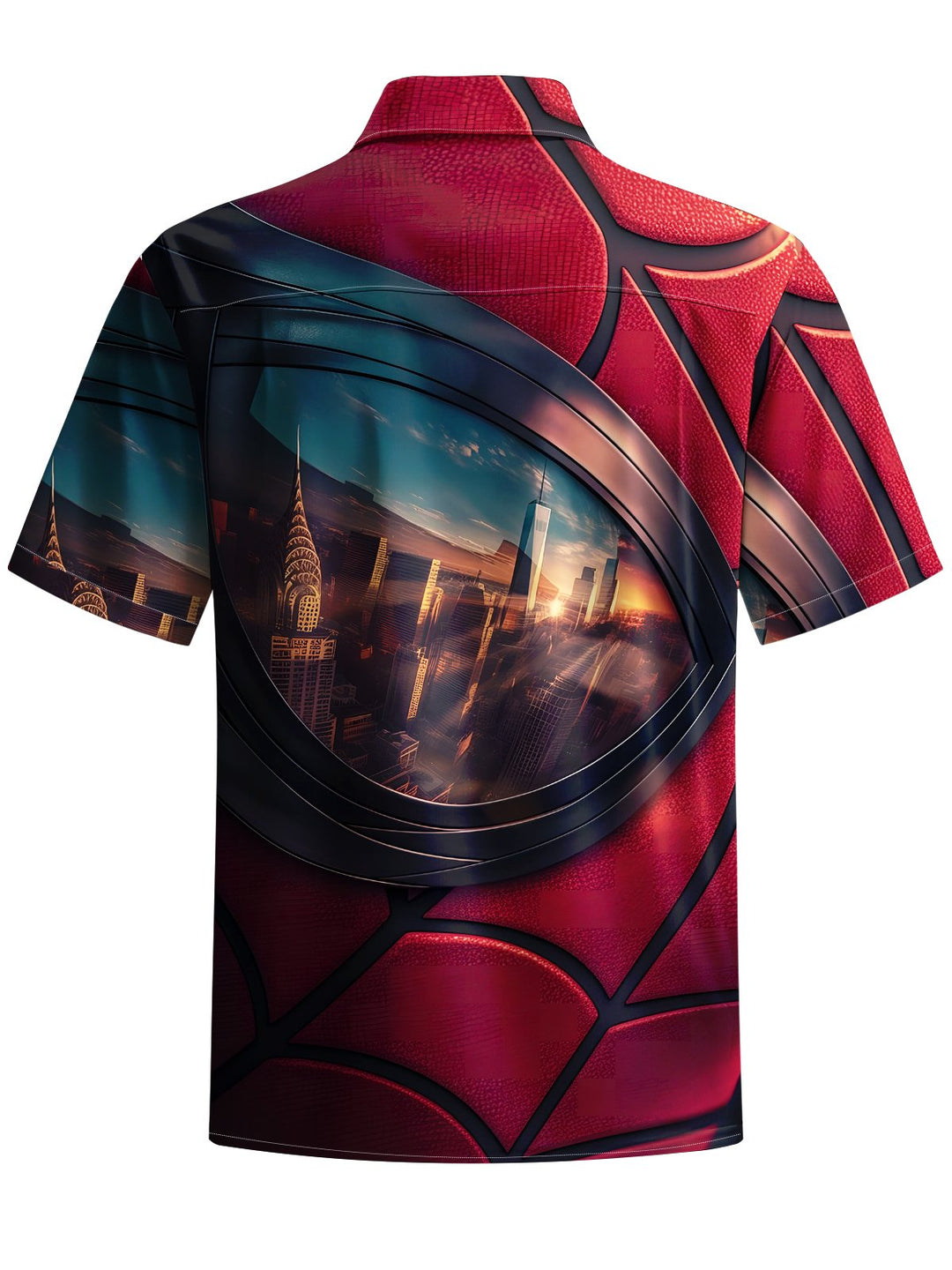Alohadaddy® Casual Spiderman Art Print Chest Pocket Mens Short Sleeve Shirt Big &amp; Tall