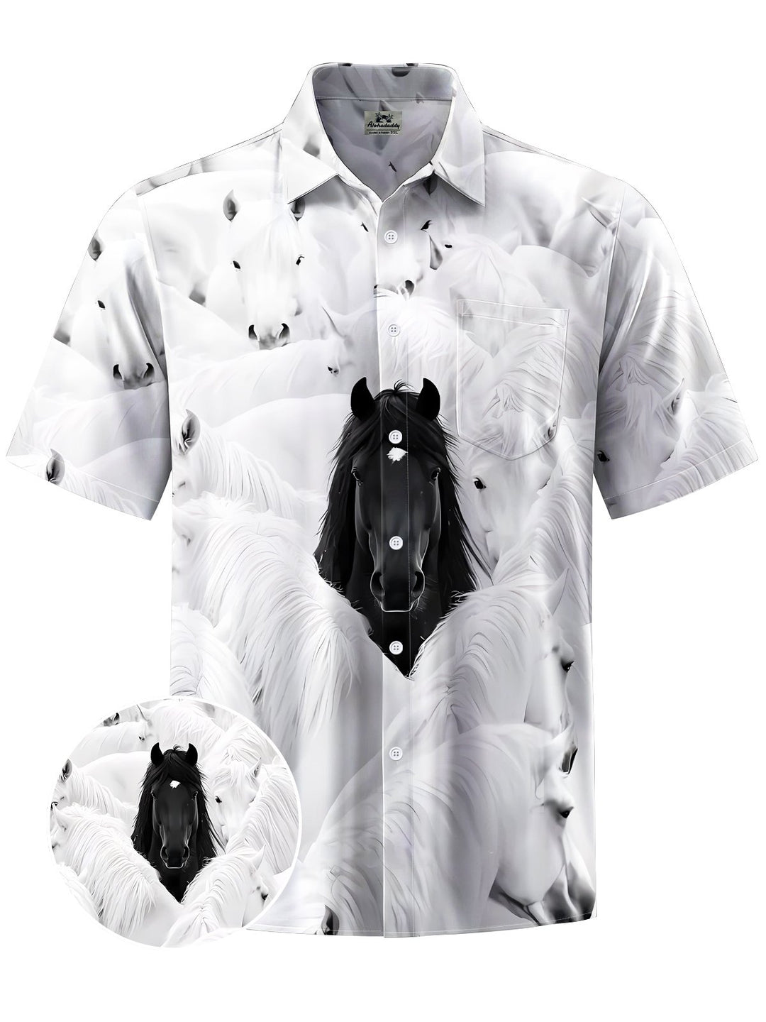 Alohadaddy® Casual Horse Art Print Moisture Wicking Men&