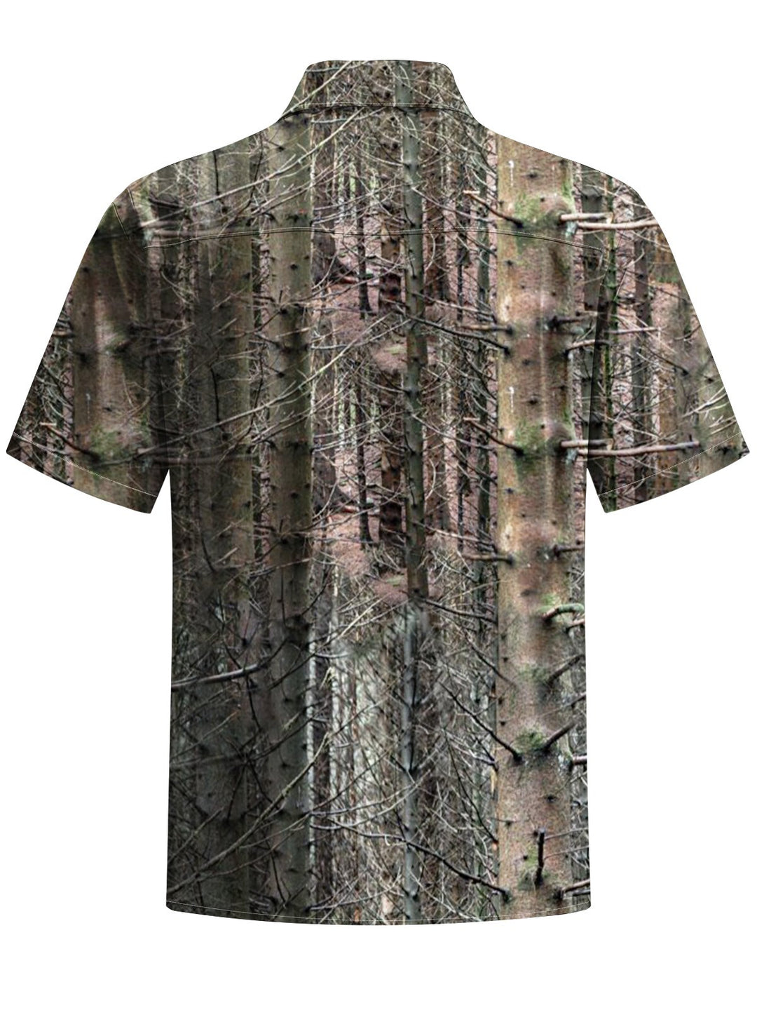 Alohadaddy® Vintage Forest Art Print Chest Pocket Stretch Men&