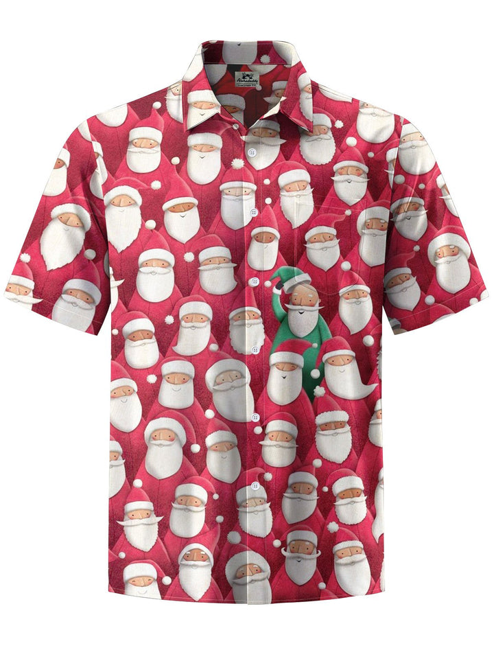 Alohadaddy® Christmas Santa Claus Arrangement Print Art Pocket Stretch Men&