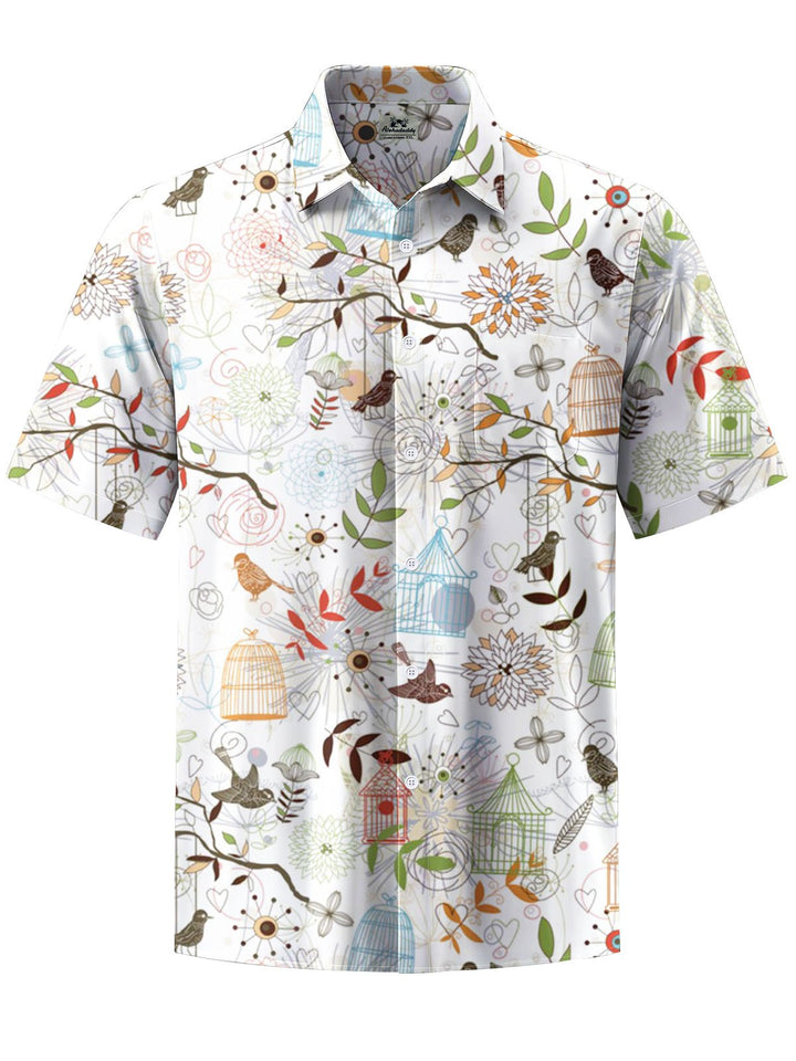 Alohadaddy® Casual Bird Art Print Stretch Pocket Men&