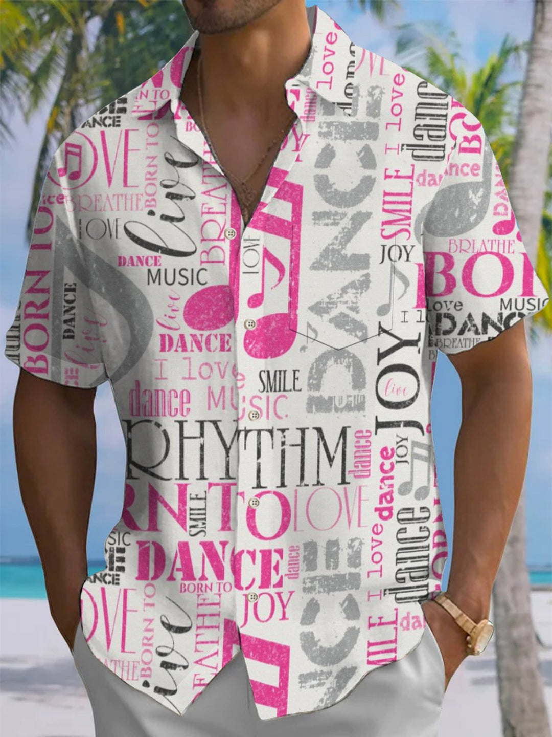 Alohadaddy® Casual Lettering Printed Button Pocket Stretch Men&