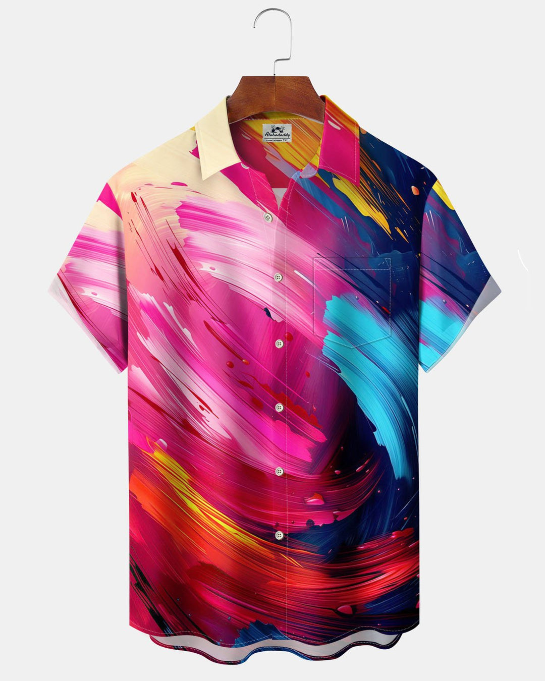 Alohadaddy® Casual Geometric Print Art Button Pocket Cardigan Men&