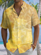 Alohadaddy® Casual Triangle Geometric Print Chest Pocket Men's Short Sleeve Shirt Big & Tall