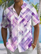 Alohadaddy® Hawaiian Geometric Art Print Men's Moisture Wicking Short Sleeve Shirt Big & Tall