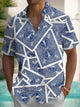 Alohadaddy® Casual Poker Art Print Chest Pocket Men's Short Sleeve Shirt Big & Tall