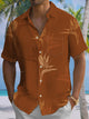 Alohadaddy® Vintage Crane Orchid Art Print Chest Pocket Moisture Wicking Mens Short Sleeve Shirt Big & Tall