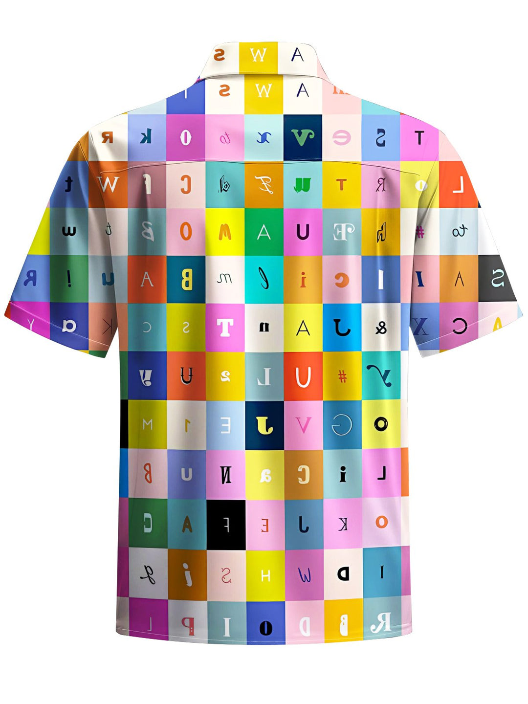 Alohadaddy® Casual Plaid Lettering Abstract Print Art Pocket Stretch Men&