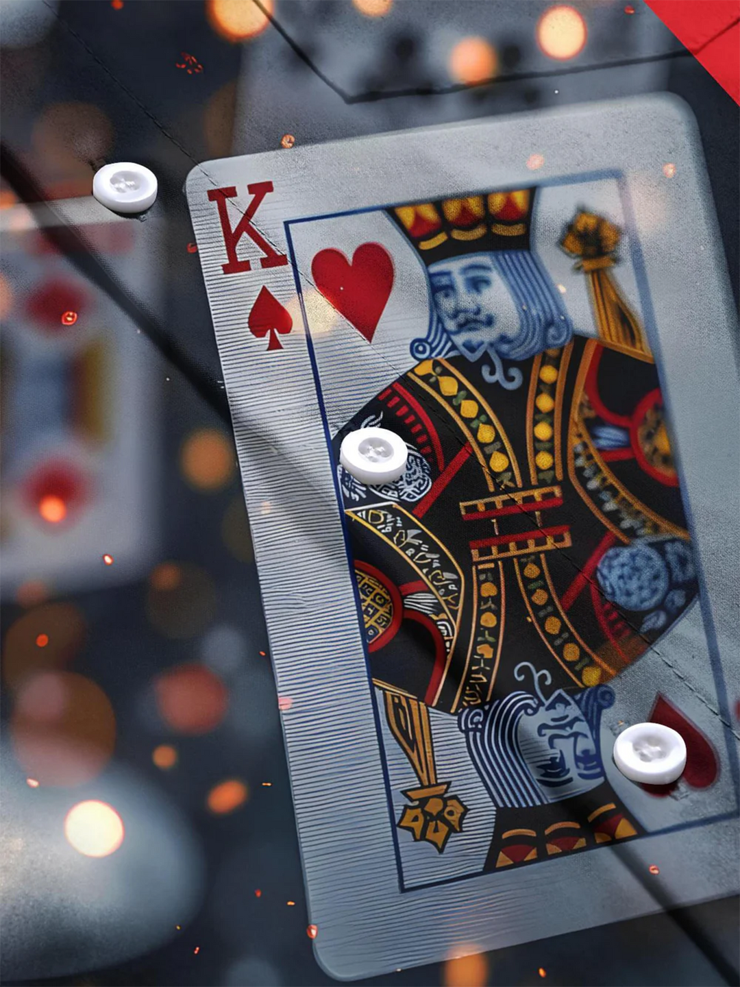 Alohadaddy® Casual Poker Art Print Chest Pocket Men&