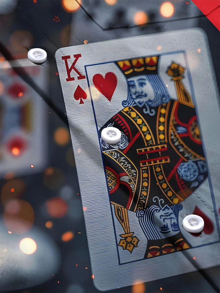 Alohadaddy® Casual Poker Art Print Chest Pocket Men&