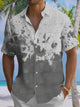 Alohadaddy® Casual Retro Geometric Gradient Art Print Chest Pocket Men's Short Sleeve Shirt Big & Tall
