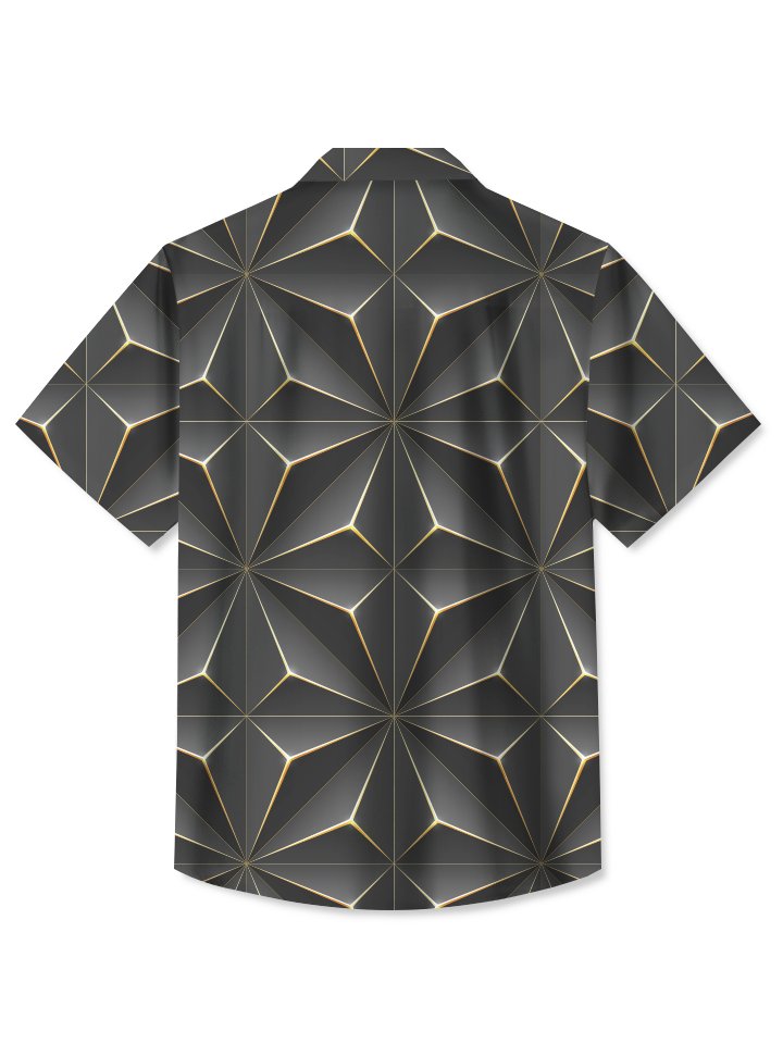 Alohadaddy Vintage 3D Gradient Geometric Casual Shirt