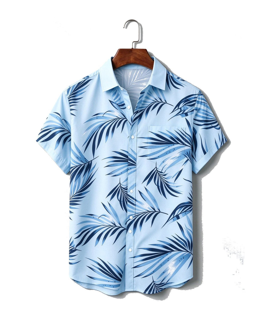 Alohadaddy®Blue Casual Plant Shirts &amp; Tops