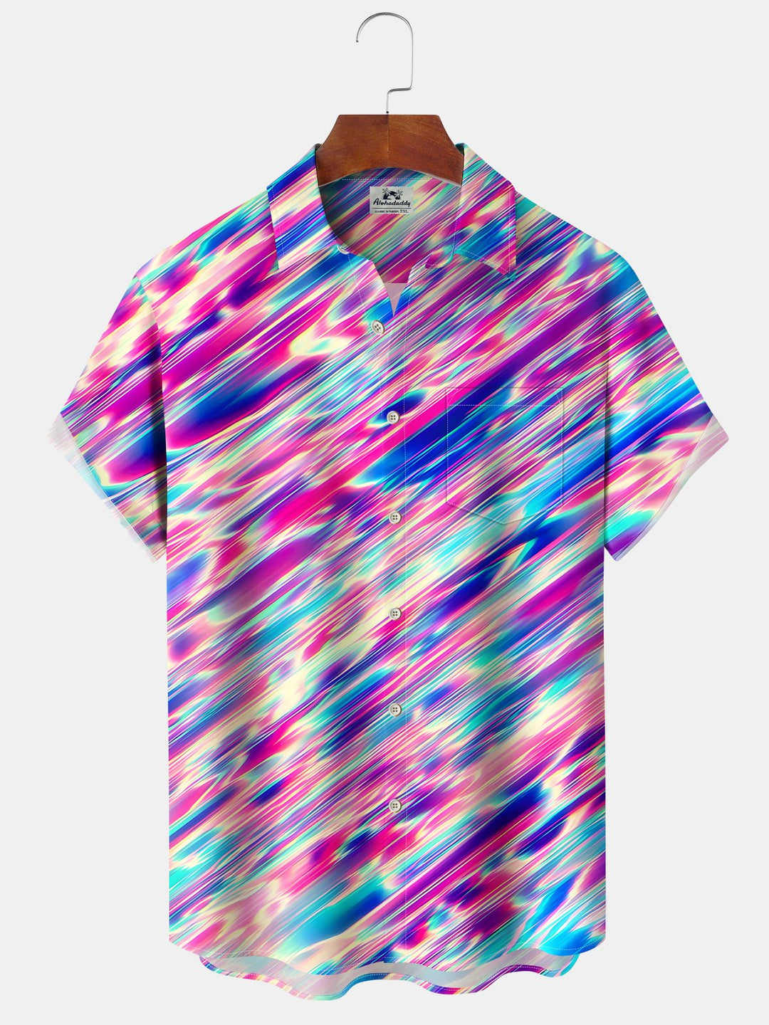 Alohadaddy Hawaiian Gradient Stripes 3D Digital Print Men&