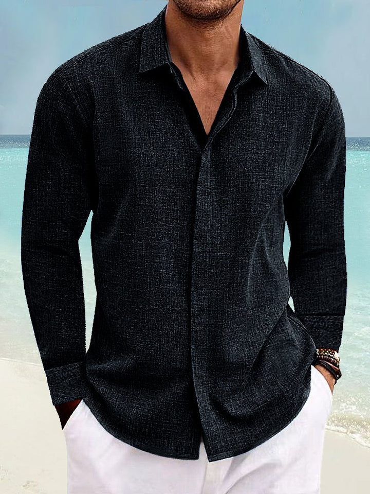 Alohadaddy Basic Cotton Linen Plain Men&