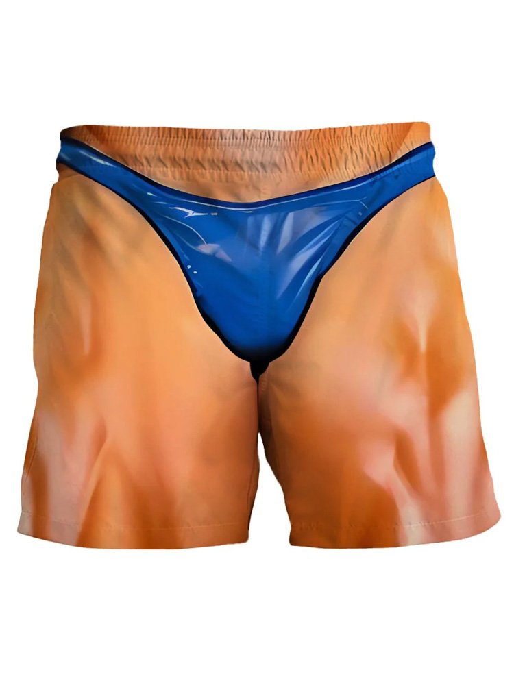 Short de plage à imprimé Visual Dislocation pour homme d&