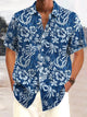 Alohadaddy Hawaiian Botanical Floral Print Men's Button Pocket Shirt