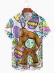 Alohadaddy Hawaii Resort Style Easter Walking Bigfoot Pocket Button Stretch Large Size Men's Shirt