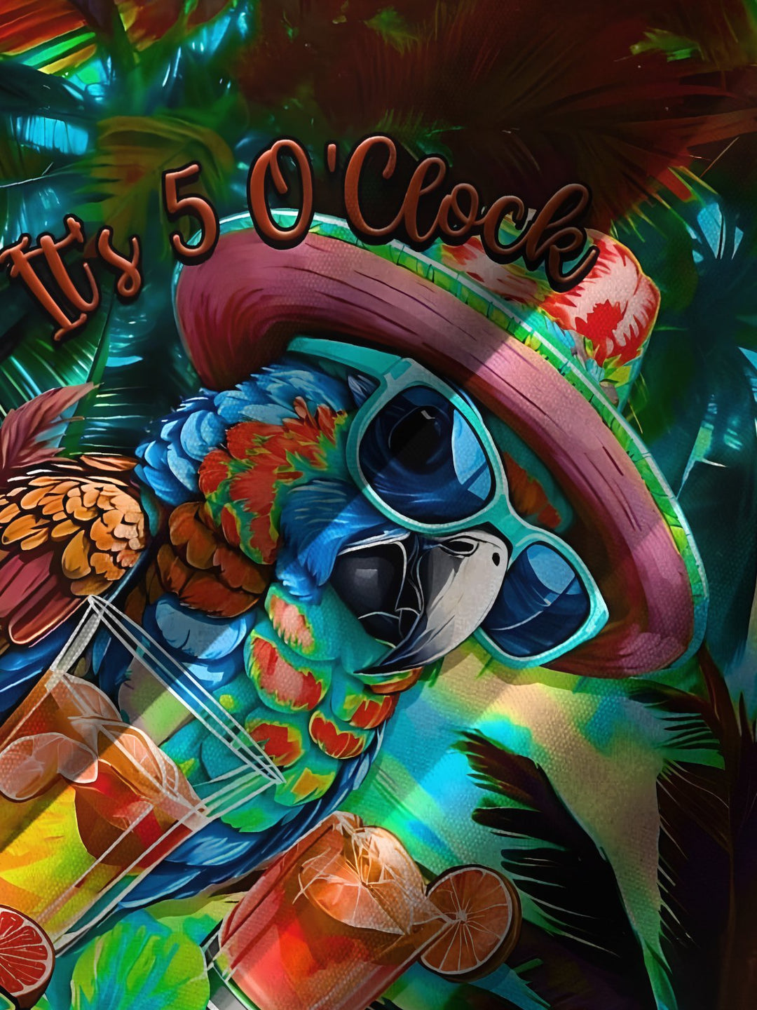 Alohadaddy Hawaiian Parrot Vacation Print Art Button Cardigan Pockets Large Size Long Short Sleeve Shirt