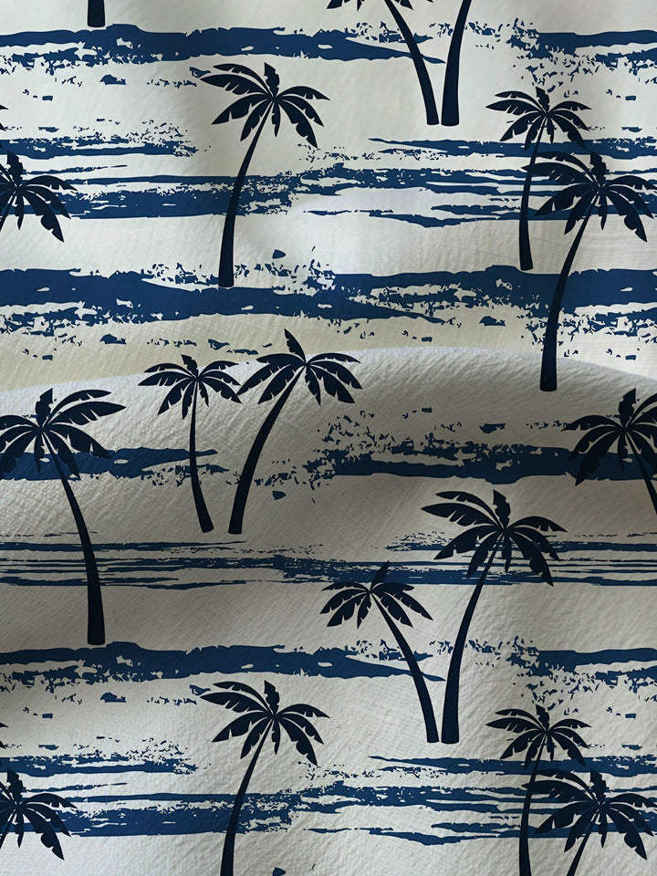 Alohadaddy Hawaii Casual Palm Trees Circle Print Art Button Cardigan Pockets Breathable Stretch Long Oversized Shirt