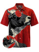 Alohadaddy® Vintage Cow Print Moisture Wicking Men's Short Sleeve Shirt Big & Tall