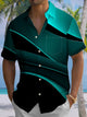 Alohadaddy® Casual Abstract Texture Print Chest Pocket Men's Short Sleeve Shirt Big & Tall
