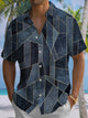 Alohadaddy® Vintage Geometric Art Print Chest Pocket Mens Short Sleeve Shirt Big & Tall