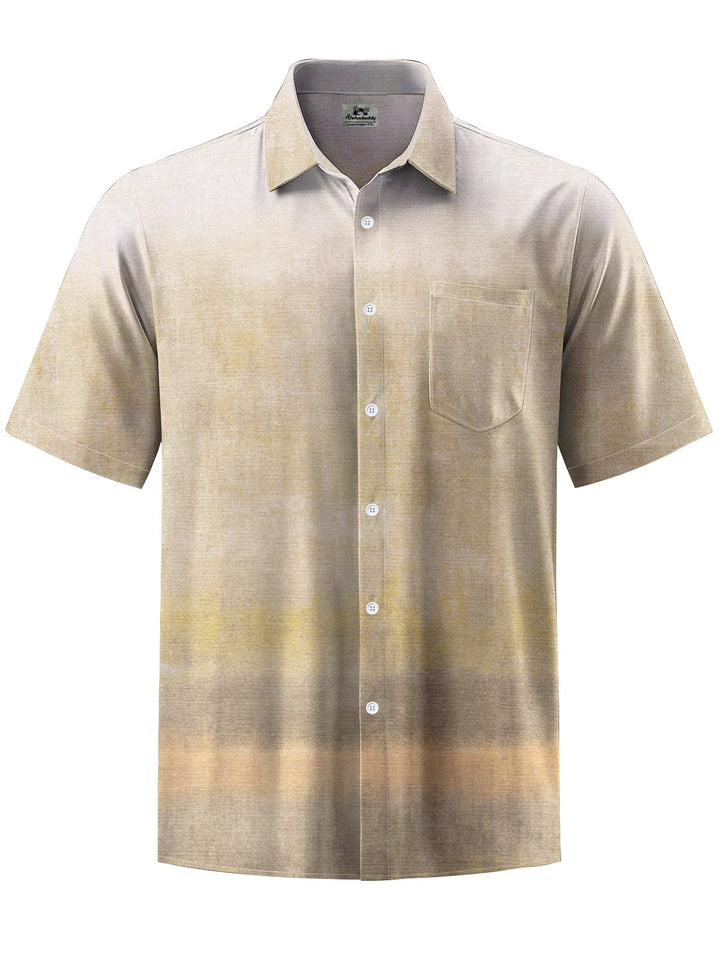 Alohadaddy® Casual Gradient Art Print Chest Pocket Men&