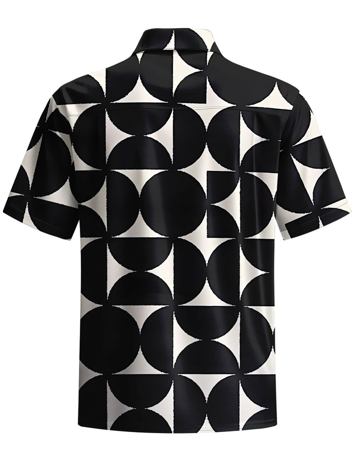 Alohadaddy® Vintage Geometric Art Print Chest Pocket Men&