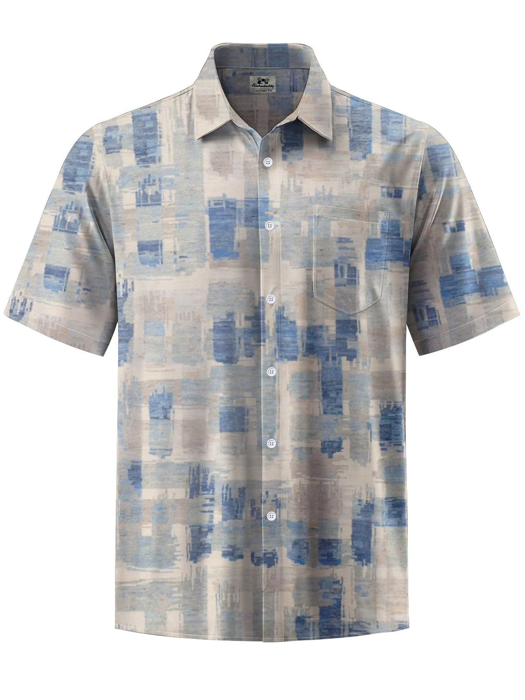 Alohadaddy® Vintage Geometric Art Print Chest Pocket Men&